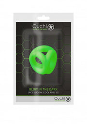 anello fallico Cock Ring & Ball Strap - Glow in the Dark - Neon Green