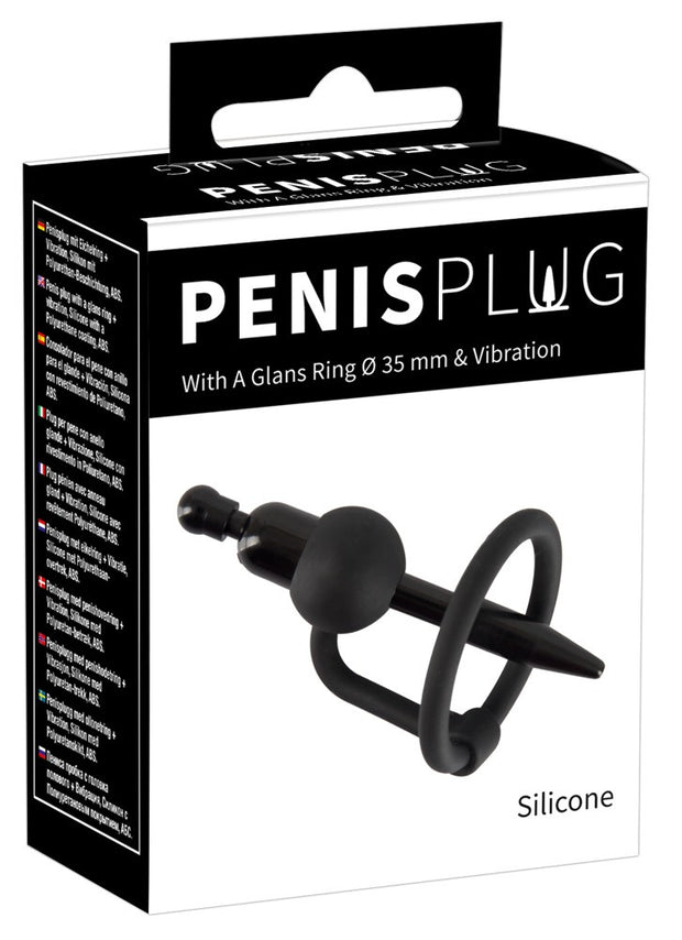 Anello fallico con Penis Plug with a Glans Ring