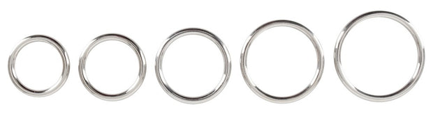 Anello fallico in metallo kit Set of 5 Cock Rings