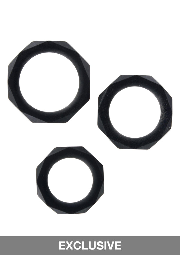 Anello fallico in silicone kit 3 pz Power Halo C-Ring Set