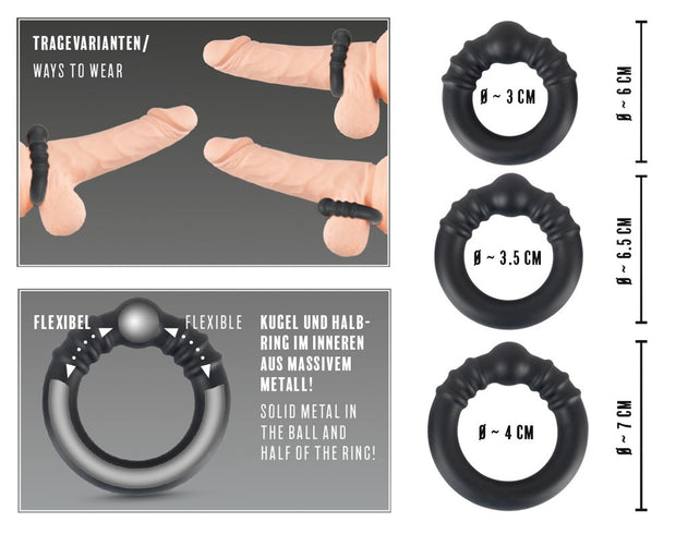 Anello fallico Silicone Steel Rings kit