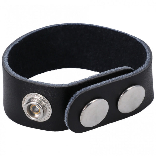 anello fallico The Leather 3 Snap Black