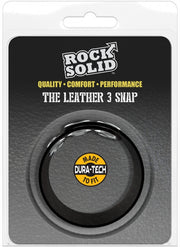 anello fallico The Leather 3 Snap Black