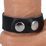 anello fallico The Leather 3 Snap Black