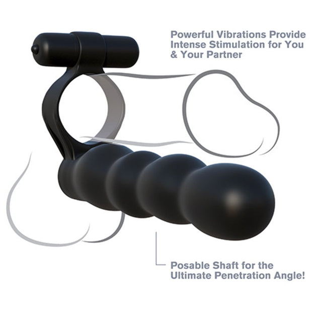 Anello fallico vibrante con strap on fantasy c-ringz posable partner double penetrator