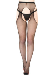 Collant cavallo aperto Fishnet Suspender Tights