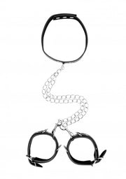 Collare con polsini Bonded Leather Collar With Hand Cuffs