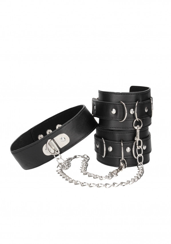 Collare con polsini Bonded Leather Collar With Hand Cuffs