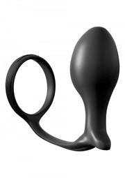 Fallo dildo plug anale con anello fallico indossabile nero anal butt