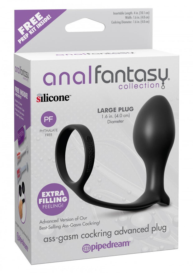 Fallo dildo plug anale con anello fallico indossabile nero anal butt