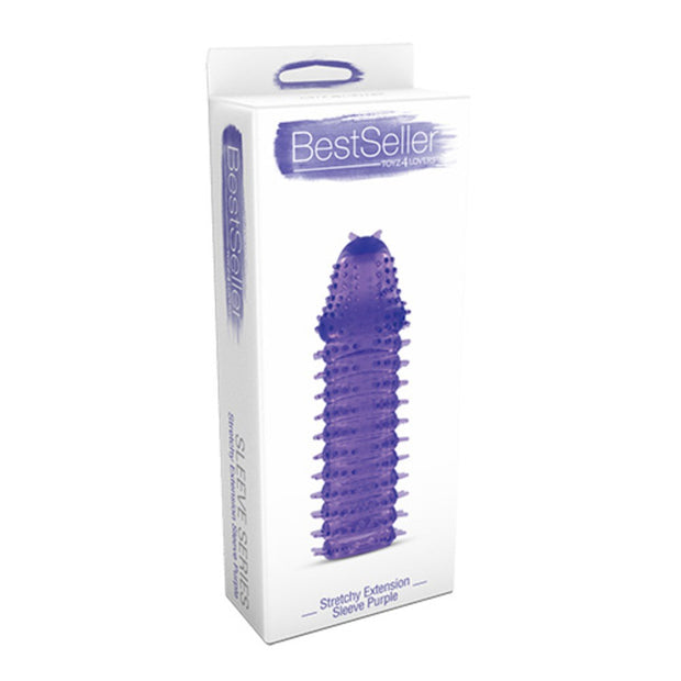 Guaina fallica indossabile per pene prolunga stretchy extension purple