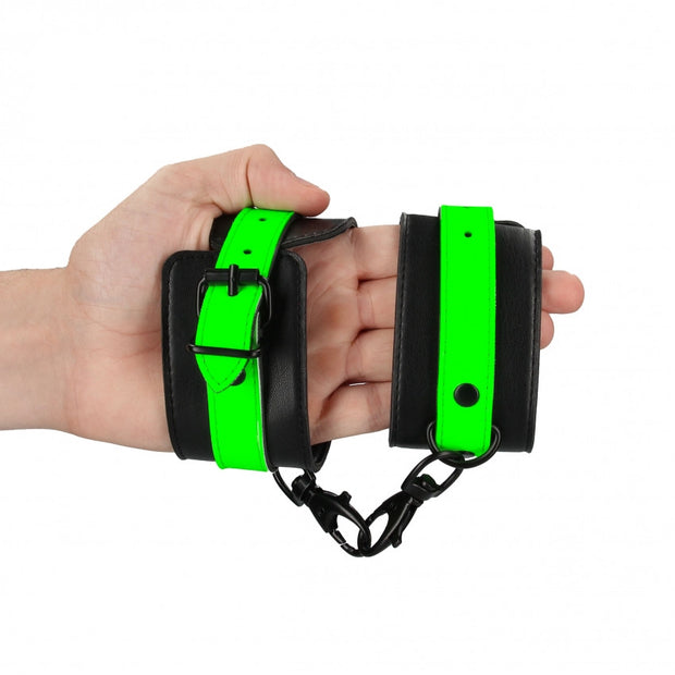 Manette per caviglie Ankle cuffs Glow in the Dark Neon Green/Black