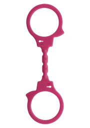 Manette sexy in silicone Stretchy Fun Cuffs pink