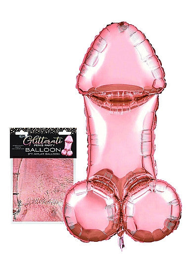 Palloncini a forma di pene Glitterati 3 pz Rose Gold Mylar Balloon