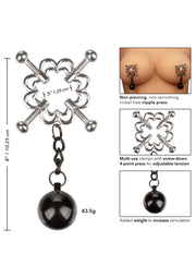 Pinze per capezzoli bondage 4-Point Weighted Nipple Press