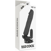 Vibratore nero con telecomando realistico 2 in 1 Guaina fallica Basecock