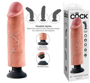 Vibratore Realistico King Cock 10 vibrating con ventosa clear