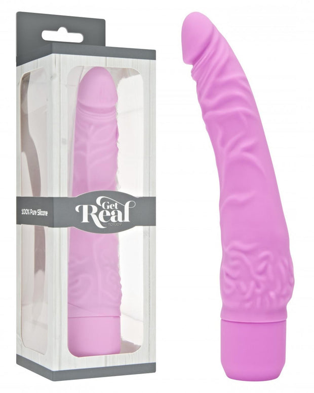 Vibratore vaginale anale realistico slim fallo fallo vibrante pink in silicone sex toys get real