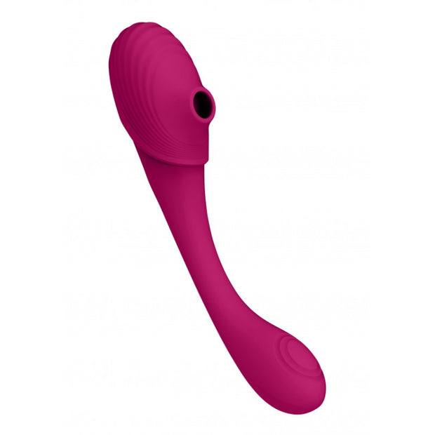 Vibratore vaginale Double Ended Pulse Wave Air-Wave Bendable Vibrator Pink