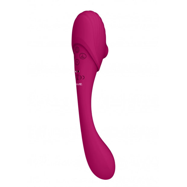 Vibratore vaginale Double Ended Pulse Wave Air-Wave Bendable Vibrator Pink