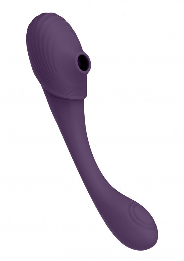 Vibratore vaginale Double Ended Pulse Wave Air-Wave Bendable Vibrator Purple