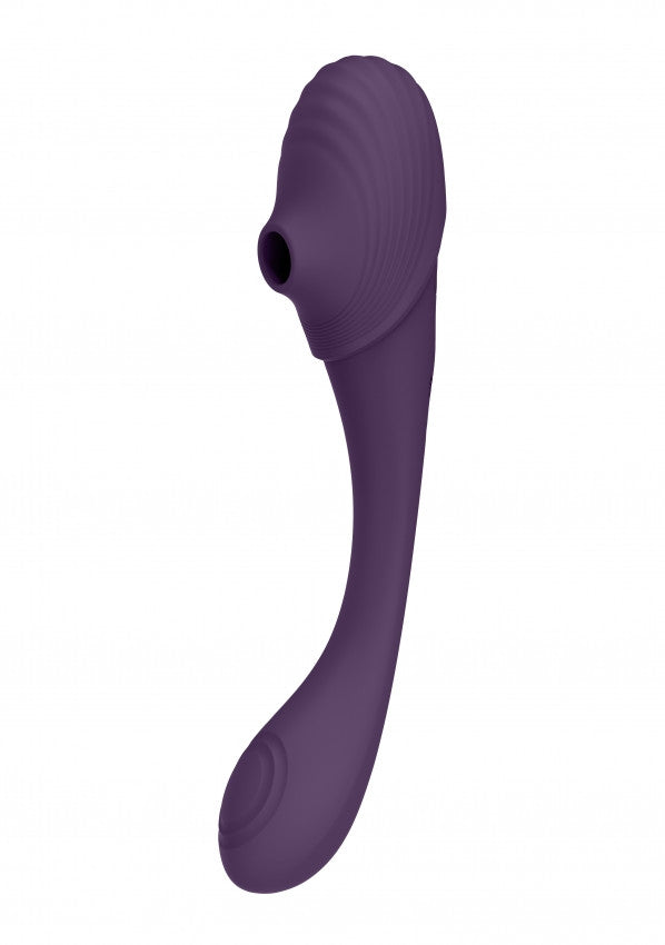 Vibratore vaginale Double Ended Pulse Wave Air-Wave Bendable Vibrator Purple