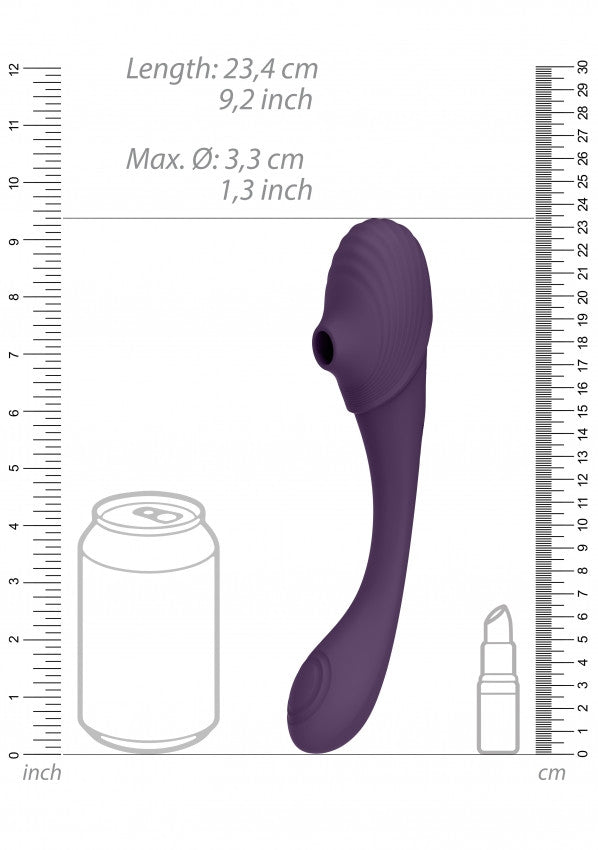 Vibratore vaginale Double Ended Pulse Wave Air-Wave Bendable Vibrator Purple