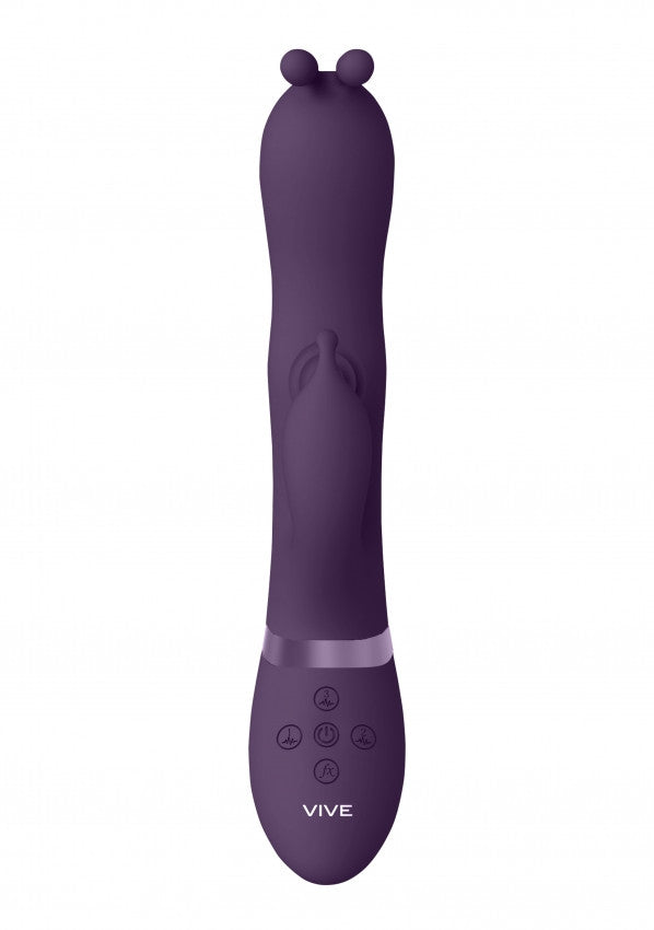 Vibratore vaginale rabbit Triple Action Vibrating Rabbit with PulseWave Shaft Purple