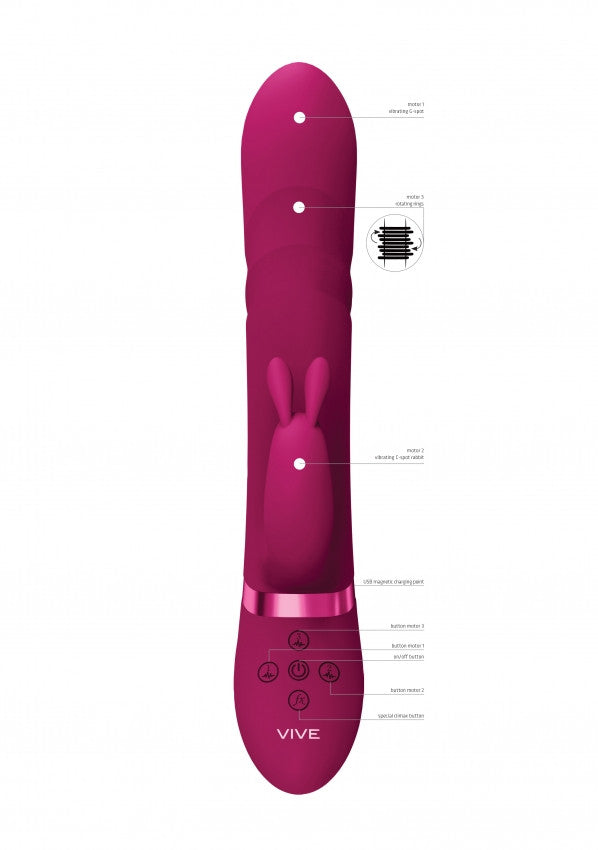 Vibratore vaginale rabbit Vibrating and Rotating Beads, G-Spot Rabbit Pink